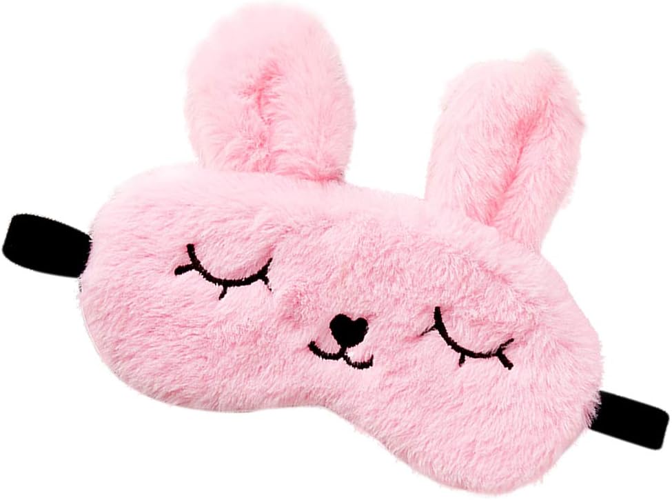 Cute Animal Sleeping Sleep Mask Soft Plush Blindfold Cute Rabbit Panda Koala Eye Cover Eyeshade for Kids Teens Girls Women (Unicorn Rainbow)