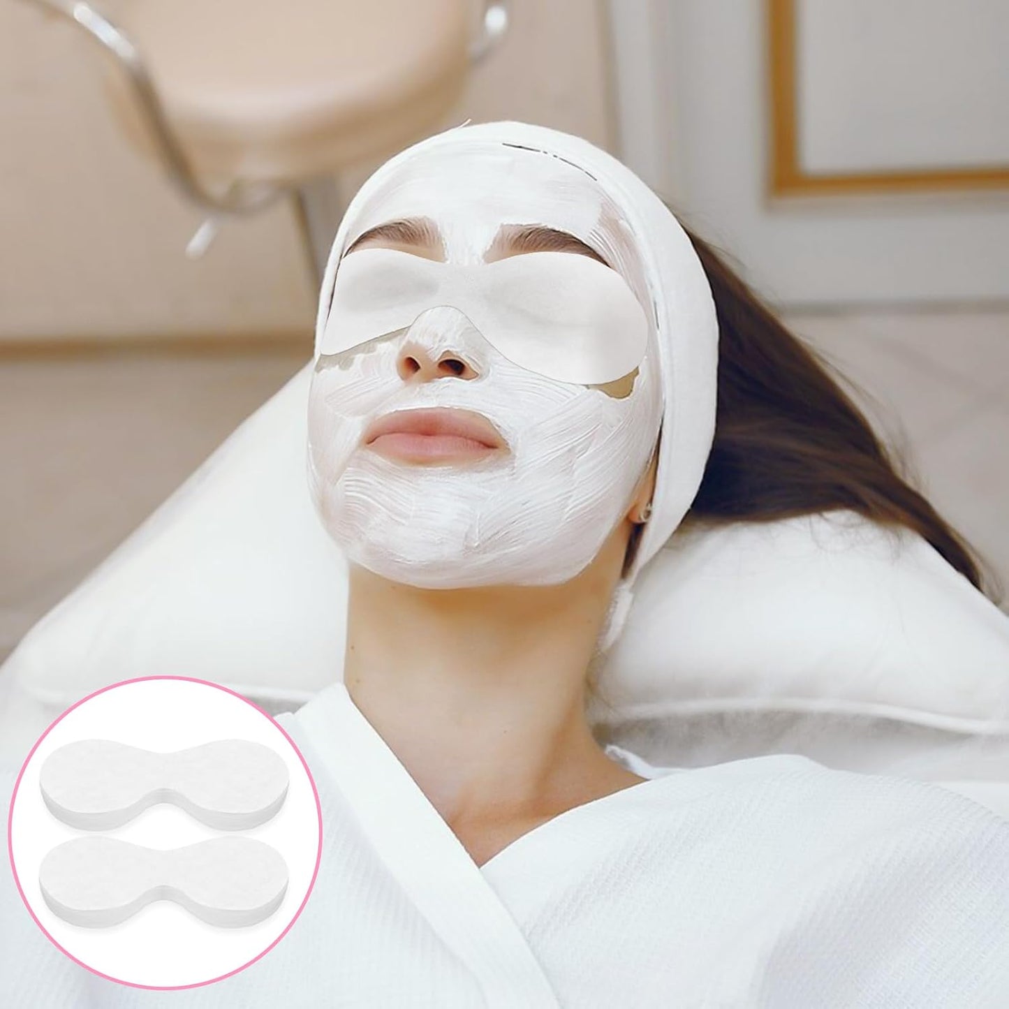 Disposable Eye Mask Paper, 200 Sheets Disposable Non Woven Eye Care, Disposable Sheets Eye Covers Cotton Paper Facial Eye Pads Spa, DIY Clear Eye Mask Paper Beauty Sheets for Makeup Beauty Tools