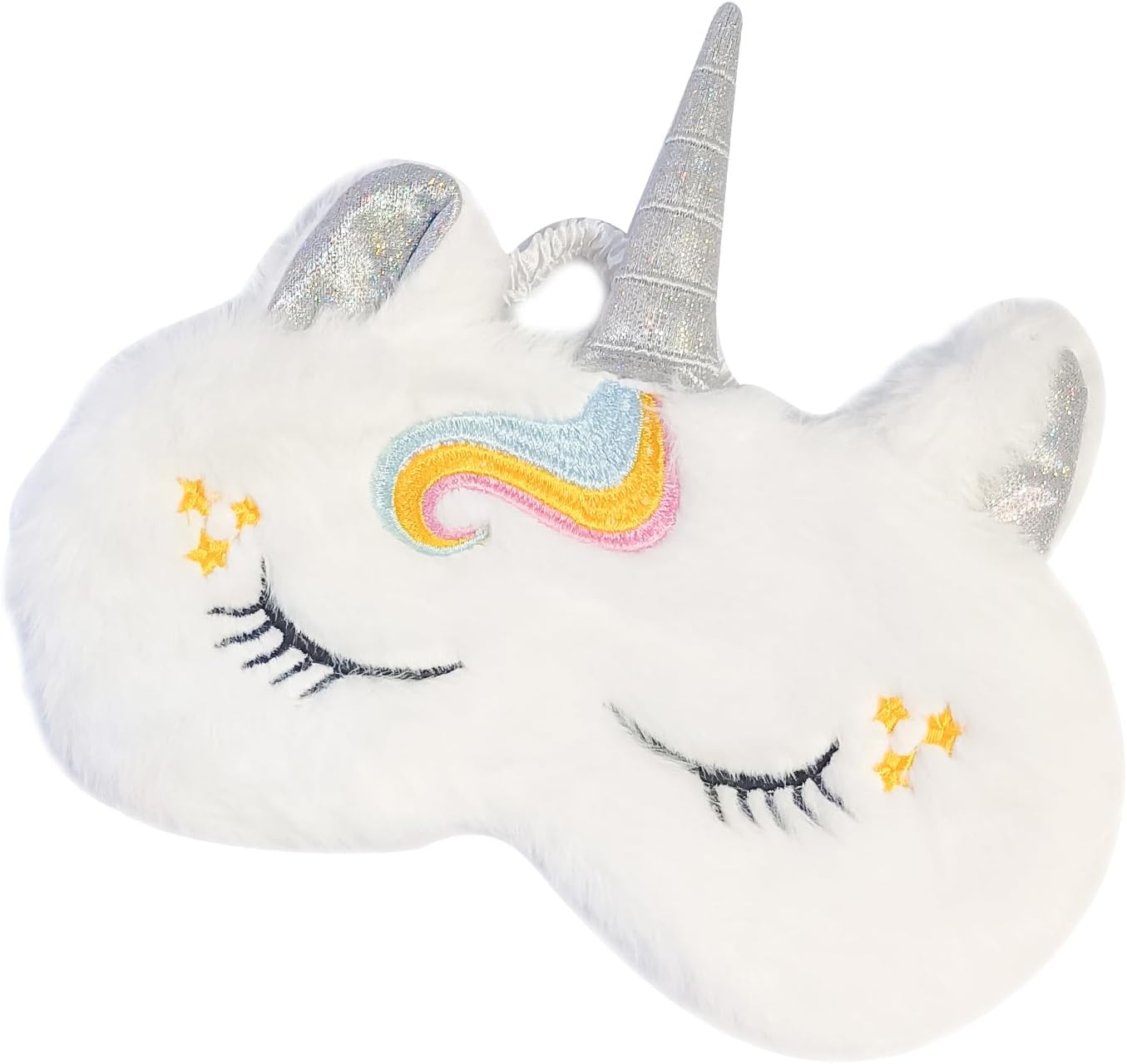 Cute Animal Sleeping Sleep Mask Soft Plush Blindfold Cute Rabbit Panda Koala Eye Cover Eyeshade for Kids Teens Girls Women (Unicorn Rainbow)