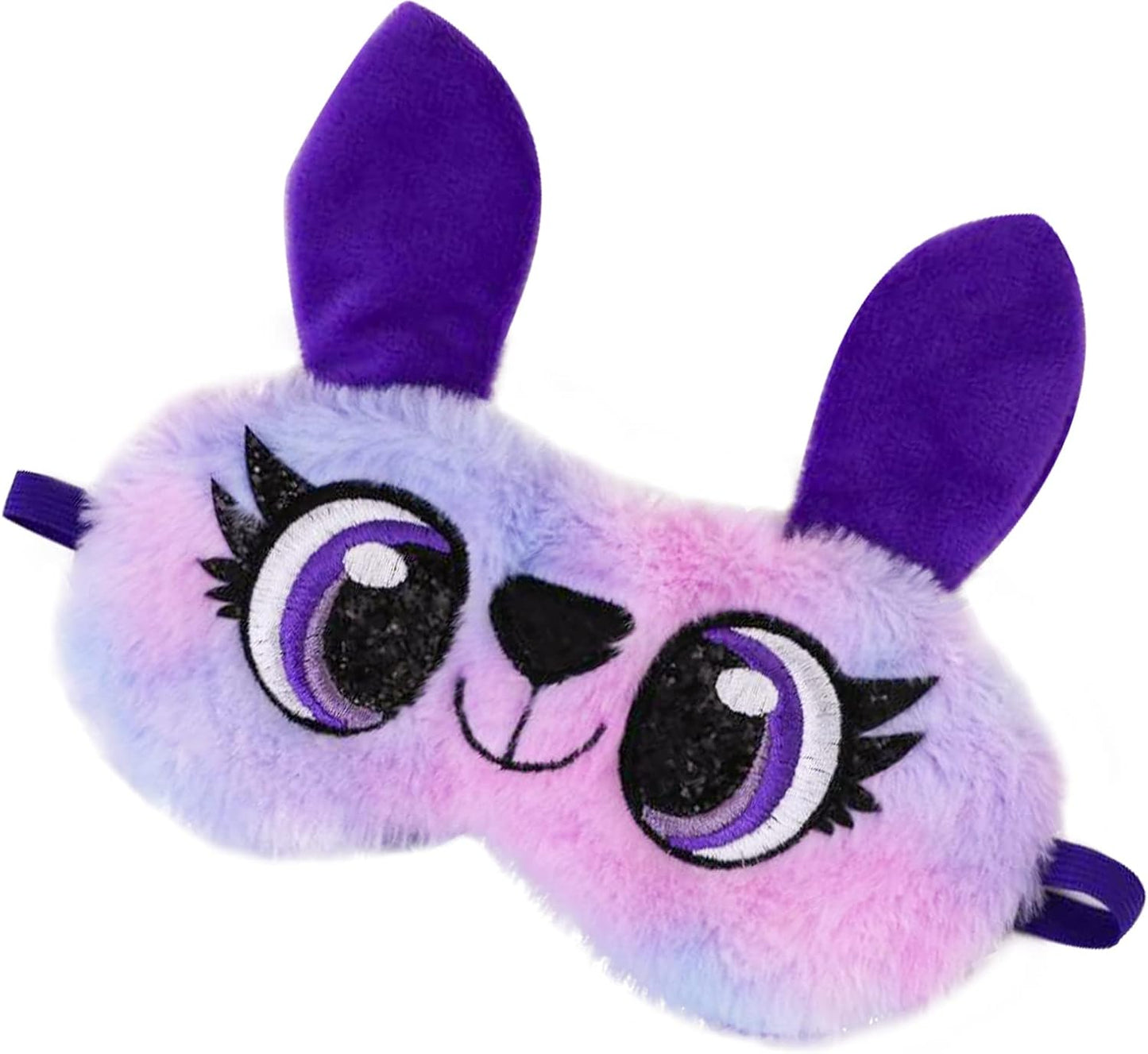 Cute Animal Sleeping Sleep Mask Soft Plush Blindfold Cute Rabbit Panda Koala Eye Cover Eyeshade for Kids Teens Girls Women (Unicorn Rainbow)