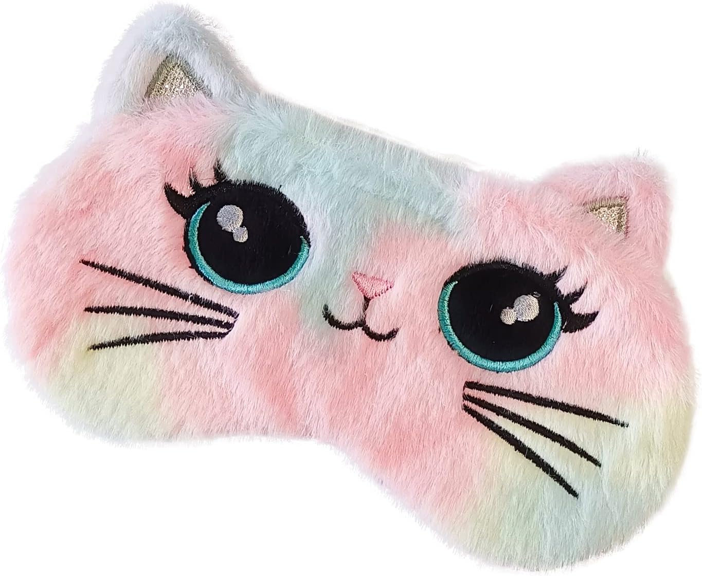 Cute Animal Sleeping Sleep Mask Soft Plush Blindfold Cute Rabbit Panda Koala Eye Cover Eyeshade for Kids Teens Girls Women (Unicorn Rainbow)